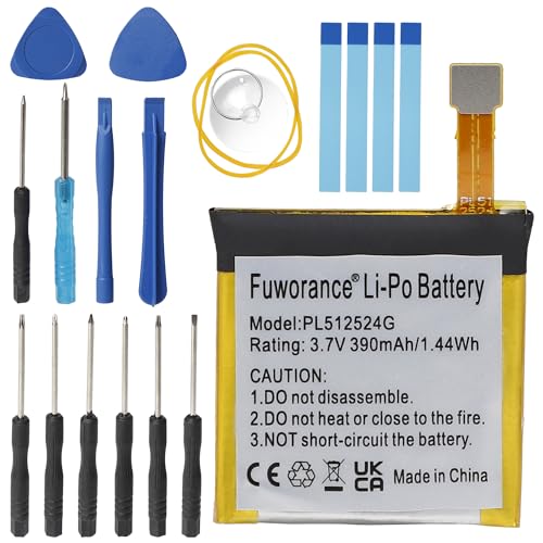 Fuworance 390 mAh 3,7 V PL512524G Ersatzakku kompatibel mit Amazfit T-rex Verge Lite, A1807, A1801, A1808, A1811, A1818, A1918, GTR47, V010 Uhren, Li-Polymer-Akku, Reparatur-Set Fuworance 390 mAh 3,7 V PL512524G Ersatzakku kompatibel mit Amazfit T-rex Verge Lite, A1807, A1801, A1808, A1811, A1818, A1918, GTR47, V010 Uhren, Li-Polymer-Akku, Reparatur-Set von Fuworance