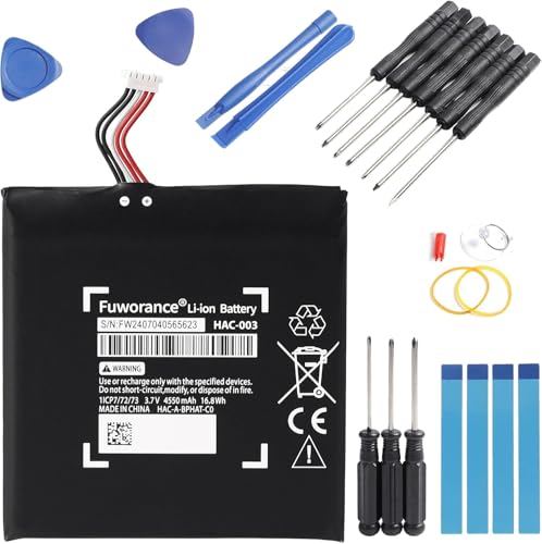 Fuworance 4550 mAh 3,7 V Akku, kompatibel mit Nintendo Switch 2017 HAC-001, HAC-003, HAC-A-BPHAT-C0, HAC-S-JP/EU-C0 Spielkonsole, Li-Ion-Akku mit Reparaturwerkzeugen Fuworance 4550 mAh 3,7 V Akku, kompatibel mit Nintendo Switch 2017 HAC-001, HAC-003, HAC-A-BPHAT-C0, HAC-S-JP/EU-C0 Spielkonsole, Li-Ion-Akku mit Reparaturwerkzeugen von Fuworance