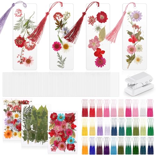 Fuyoooo Lesezeichen-Set, getrocknete Blumen, 5,1 x 15,2 cm, transparente Laminierfolien für Muttertag, Buchliebhaber, Regenbogenfarben, 150 Stück Fuyoooo Lesezeichen-Set, getrocknete Blumen, 5,1 x 15,2 cm, transparente Laminierfolien für Muttertag, Buchliebhaber, Regenbogenfarben, 150 Stück von Fuyoooo