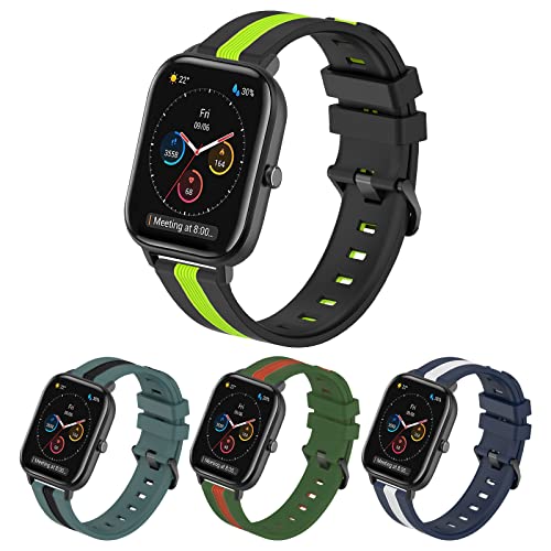 FuzeDa Armband für Amazfit GTS 2 Mini/GTS 4 Mini/GTS 2/GTS 3/GTS 4, 20mm Silikon Sport Ersatzarmband Armbänder für Amazfit Bip 3/Bip 3 Pro/Bip Lite/Bip U/Bip U Pro von FuzeDa