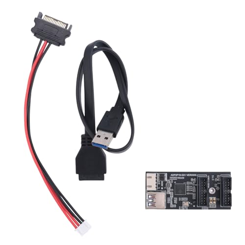 Fuzzbat 19 Pin auf Typ E + 19 Pin Motherboard 1 auf 2 Splitter USB 3.2 Hub Adapter A-KEY 19 Pin auf Dual 19P Erweiterung Karte Teil Kit von Fuzzbat