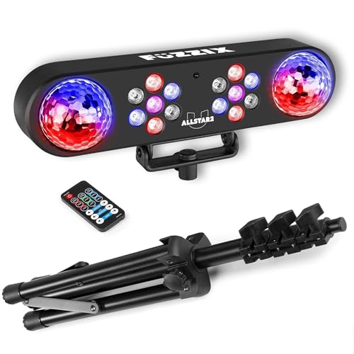 Fuzzix AllStar2 LED Disco Licht mit Fernbedienung, Discokugel und 2x PAR Partylicht Set, DJ Licht Stativ, Lichtorgel Musikgesteuert LED, Discolicht Partylicht, Mobile DJ Lichtanlage, Partybeleuchtung Fuzzix AllStar2 LED Disco Licht mit Fernbedienung, Discokugel und 2x PAR Partylicht Set, DJ Licht Stativ, Lichtorgel Musikgesteuert LED, Discolicht Partylicht, Mobile DJ Lichtanlage, Partybeleuchtung von Fuzzix