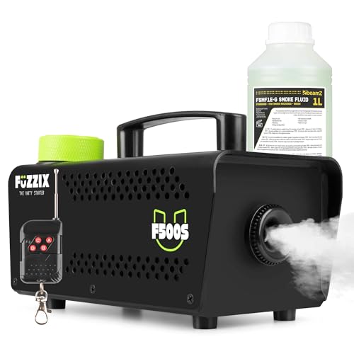 Fuzzix F500S Party Nebelmaschine mit 1L Nebelfluid, inkl. Fernbedienung - 500W von Fuzzix