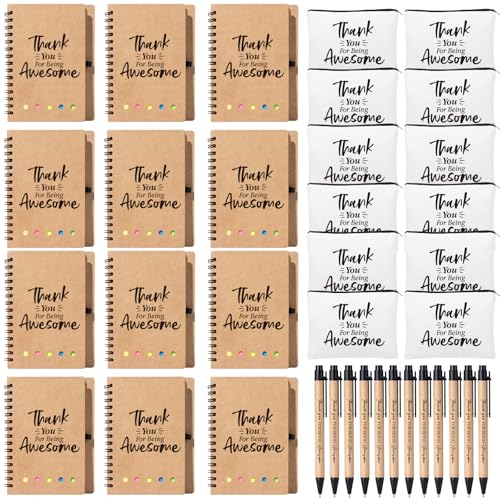 Fvntuey Thank You Gifts Inspirational Spiral Notebook and Makeup Bag (12, Thank You) von Fvntuey