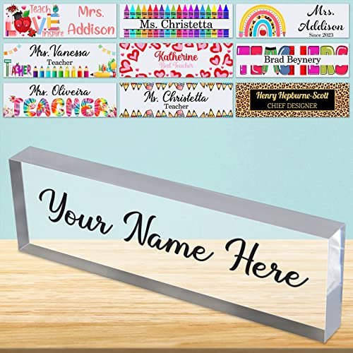 Schreibtisch-Namensschild personalisiert für Lehrer benutzerdefinierte Acryl-Block-Namensschild Zeichen für Büro kundengerechten Schreibtisch Platte Dekor Geschenk für Teacher's Day-Design von Ihnen von FwSYouMAI