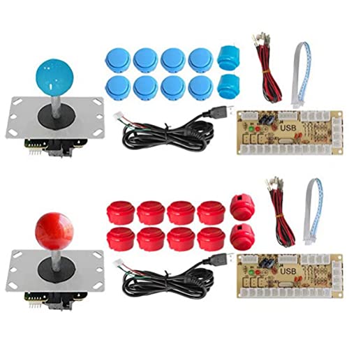 Fxndknjks 2 Spieler Zero Delay Arcade Joystick DIY Kits USB Encoder zu PC Spiel für Arcade Spiele DIY Kits Teile von Fxndknjks