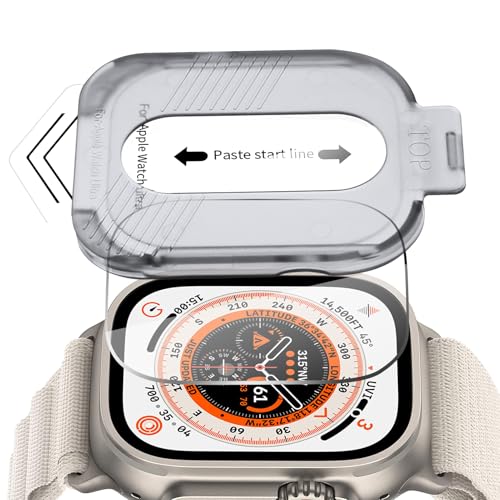 Fycyko 2 Stück Panzerglas für Apple Watch Ultra 2/Ultra,Schutzfolie für Apple Watch Ultra 49mm,9H-Härte Displayschutzfolie,Einfache Installation, Klar, Antistatisch, Kratzfest Fycyko 2 Stück Panzerglas für Apple Watch Ultra 2/Ultra,Schutzfolie für Apple Watch Ultra 49mm,9H-Härte Displayschutzfolie,Einfache Installation, Klar, Antistatisch, Kratzfest von Fycyko