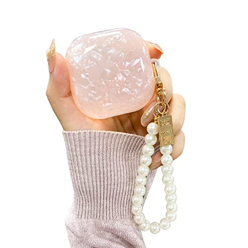 Fycyko Kompatibel mit Samsung Galaxy Buds 2 Pro/2 Hülle mit Perlen-Schlüsselanhänger, niedlich, stoßfest, Schutzhülle in Rosa von Fycyko