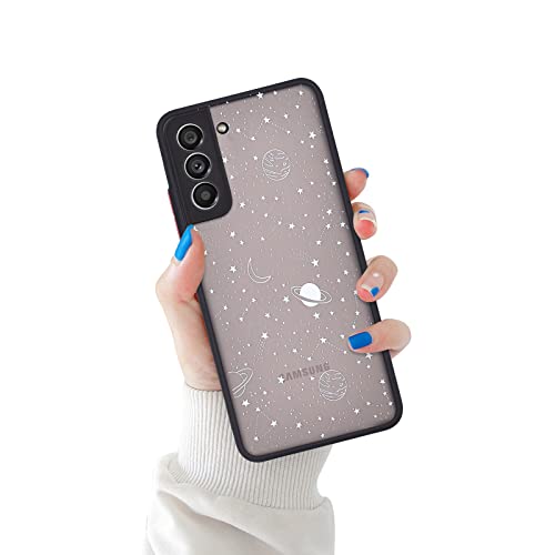 Fycyko Kompatibel mit Samsung Galaxy S22 Hülle, Silikon S22 hülle Handyhülle Samsung S22 Hülle Transparent Muster Stern Planet Matte Design Mädchen Men Clear Case für Samsung Galaxy S22- Star von Fycyko