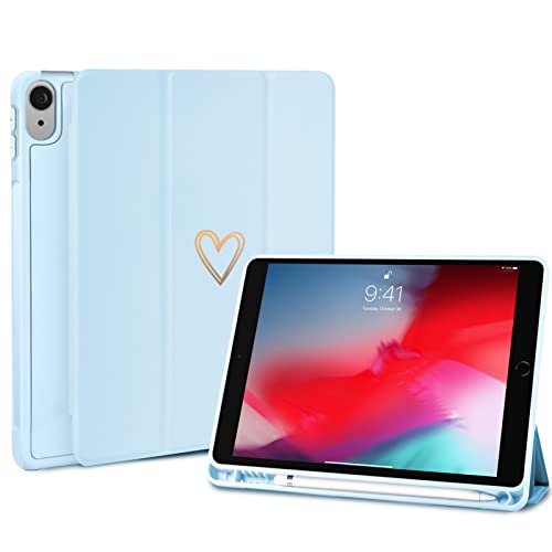 Fycyko Hülle Kompatibel mit iPad Air 11 Zoll M3 2025/M2 2024/iPad Air 4./5. Generation 2022/2020 Hülle mit Stifthalter, Frauen Mädchen Herzmuster Schutzhülle-Hellblau Fycyko Hülle Kompatibel mit iPad Air 11 Zoll M3 2025/M2 2024/iPad Air 4./5. Generation 2022/2020 Hülle mit Stifthalter, Frauen Mädchen Herzmuster Schutzhülle-Hellblau von Fycyko