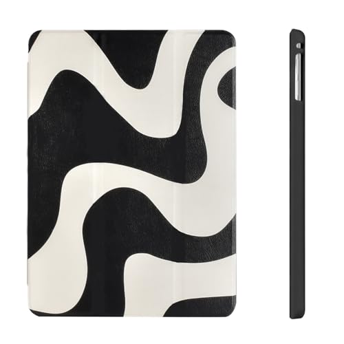 Fycyko Kompatibel mit iPad 9,7 Zoll Hülle, iPad 6./5. Generation 2018/2017 Hülle mit Stifthalter, Fashion Wave Simple Cute Zebra Stripes Muster Wellen für iPad 9.7 Zoll von Fycyko