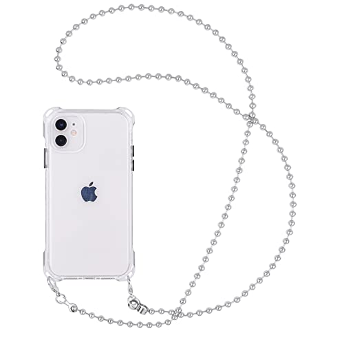 Fycyko Kompatibel mit iPhone 11 Hülle mit Handykette Durchsichtige Necklace Handyhülle mit Band Transparente Case Handyband zum Umhängen Weiche Stoßfeste Halskette Schutzhülle für iPhone 11-Z von Fycyko