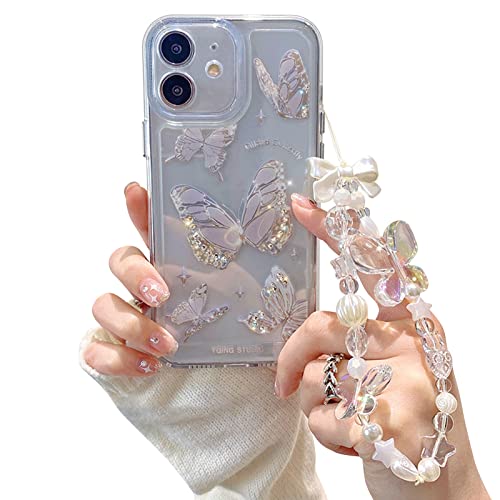 Fycyko Schutzhülle für iPhone 12, niedliches Schmetterlingsmuster, klares Design, ästhetisch, für Damen, Teenager, Mädchen, Glitzer, hübscher Kristall, glitzernd, glitzernd, Schmetterlingskette, Fycyko Schutzhülle für iPhone 12, niedliches Schmetterlingsmuster, klares Design, ästhetisch, für Damen, Teenager, Mädchen, Glitzer, hübscher Kristall, glitzernd, glitzernd, Schmetterlingskette, von Fycyko