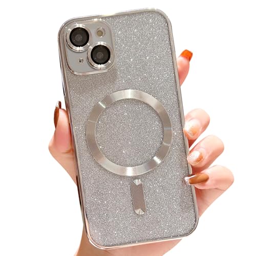 Fycyko Kompatibel mit iPhone 15 Hülle Flash Glitter Aesthetic Handyhülle Kompatibel mit Magsafe Pailletten Design Luxus Magnetische Hülle für iPhone 15 Soft TPU Case - Silber Fycyko Kompatibel mit iPhone 15 Hülle Flash Glitter Aesthetic Handyhülle Kompatibel mit Magsafe Pailletten Design Luxus Magnetische Hülle für iPhone 15 Soft TPU Case - Silber von Fycyko