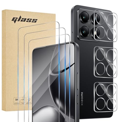 Fycyko Panzerglas und Kameraschutz für Xiaomi 14T Pro,3 Stück Schutzfolie+3 Stück Panzerglas Kamera, 9H-Härte Displayschutzfolie, Klar, Antistatisch, Kratzfest Fycyko Panzerglas und Kameraschutz für Xiaomi 14T Pro,3 Stück Schutzfolie+3 Stück Panzerglas Kamera, 9H-Härte Displayschutzfolie, Klar, Antistatisch, Kratzfest von Fycyko