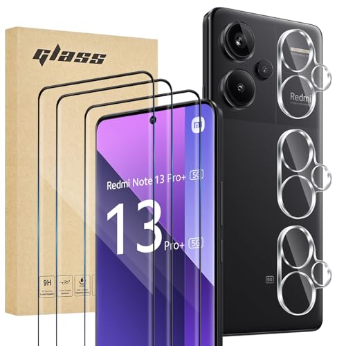 Fycyko Panzerglas und Kameraschutz für Xiaomi Redmi Note 13 Pro+ 5G,3 Stück Schutzfolie+3 Stück Panzerglas Kamera, 9H-Härte Displayschutzfolie, Klar, Antistatisch, Kratzfest Fycyko Panzerglas und Kameraschutz für Xiaomi Redmi Note 13 Pro+ 5G,3 Stück Schutzfolie+3 Stück Panzerglas Kamera, 9H-Härte Displayschutzfolie, Klar, Antistatisch, Kratzfest von Fycyko