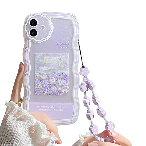 Fycyko Schutzhülle für iPhone 11, kompatibel mit iPhone 11, mit süßem violettem Blumenmuster, ästhetisch, für Damen, Teenager, Mädchen, Linsenschutz mit Kette Fycyko Schutzhülle für iPhone 11, kompatibel mit iPhone 11, mit süßem violettem Blumenmuster, ästhetisch, für Damen, Teenager, Mädchen, Linsenschutz mit Kette von Fycyko