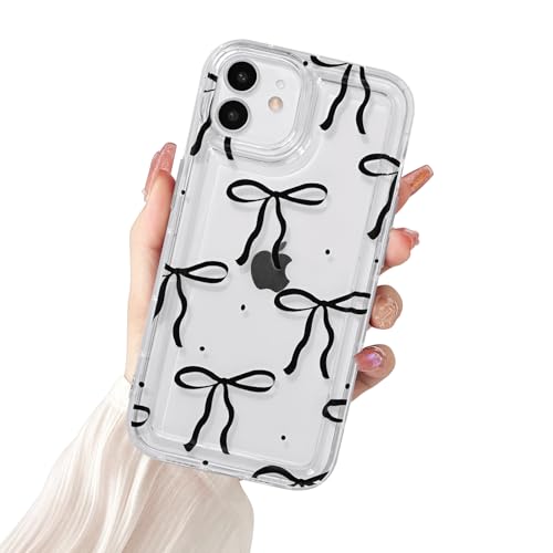 Fycyko Schutzhülle für iPhone 12/12 Pro, transparent, niedlich, stilvoll, ästhetisch, Schleifen-Design, weiches TPU, stoßfest, für iPhone 12/12 Pro von Fycyko