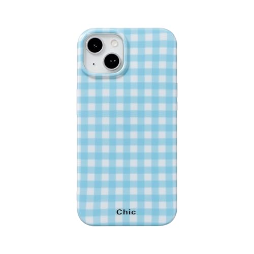 Fycyko Schutzhülle für iPhone 14/13, niedliches Gitter, stilvolles ästhetisches Muster, Mädchen, Frauen, glänzend, stoßfest, Schutzhülle für iPhone 14/13, Blau Fycyko Schutzhülle für iPhone 14/13, niedliches Gitter, stilvolles ästhetisches Muster, Mädchen, Frauen, glänzend, stoßfest, Schutzhülle für iPhone 14/13, Blau von Fycyko