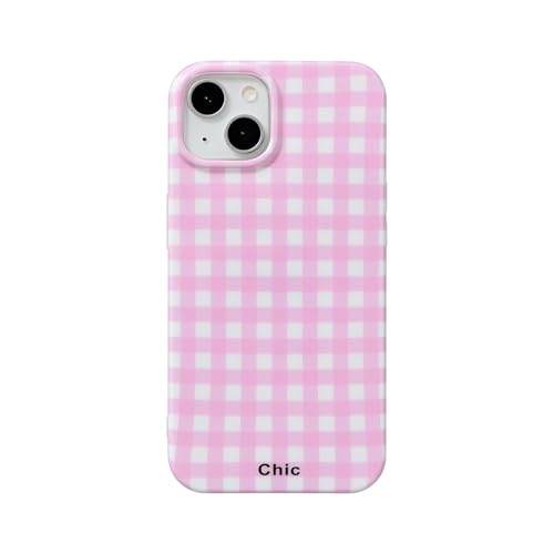 Fycyko Schutzhülle für iPhone 15, niedliches Gitter, stilvolles ästhetisches Muster, Mädchen, Frauen, glänzend, stoßfest, Schutzhülle für iPhone 15, Rosa Fycyko Schutzhülle für iPhone 15, niedliches Gitter, stilvolles ästhetisches Muster, Mädchen, Frauen, glänzend, stoßfest, Schutzhülle für iPhone 15, Rosa von Fycyko