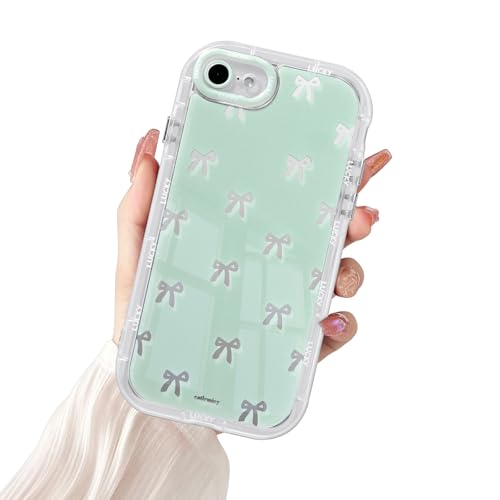 Fycyko Schutzhülle für iPhone SE/7/8, Schleife, niedlich, stilvoll, ästhetisch, Schleife, mädchenhaftes Design, weiches TPU, stoßfest, Schutzhülle für iPhone SE/7/8, Grün Fycyko Schutzhülle für iPhone SE/7/8, Schleife, niedlich, stilvoll, ästhetisch, Schleife, mädchenhaftes Design, weiches TPU, stoßfest, Schutzhülle für iPhone SE/7/8, Grün von Fycyko