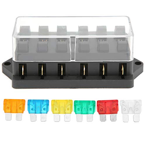 6-Wege-Sicherungskasten, Flachsicherungsblock Wasserdichter Flachsicherungskastenhalter Für 12V-24V Car Marine Boat Home Anwendungen 6-Wege-Sicherungskasten, Flachsicherungsblock Wasserdichter Flachsicherungskastenhalter Für 12V-24V Car Marine Boat Home Anwendungen von Fydun