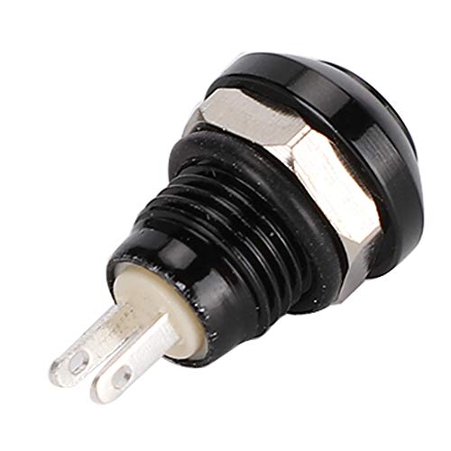 Druckknopfschalter, Fydun 1A 24V 8mm Mini Wasserdichtes Auto Momentan Druckknopf Netzschalter Zink Aluminium Legierung Taster(Schwarz) von Fydun