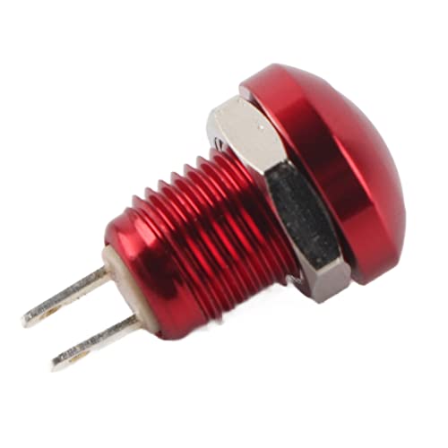 Druckknopfschalter, Fydun 1A 24V 8mm Mini Wasserdichtes Auto Momentan Druckknopf Netzschalter Zink Aluminium Legierung Taster(rot) von Fydun
