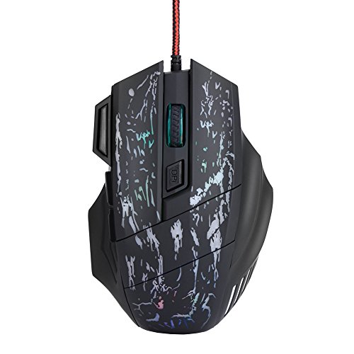 Fydun 7 Tasten USB Verkabelt Optische Spiel-Gaming-Maus Licht Computermäuse für PC, Professionelles Zubehör von Fydun