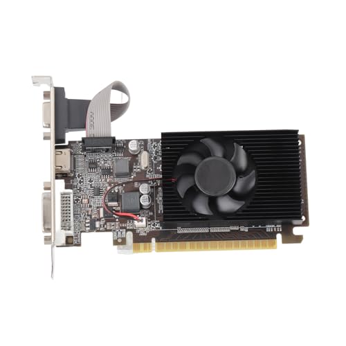 Fydun GT610 1 GB DDR3-Grafikkarte, Unterstützt DVI, VGA, HD-Multimedia-Schnittstelle, 64-Bit-Spiel-Grafikkarte mit Leiser Kühlung, Professionelles Zubehör von Fydun