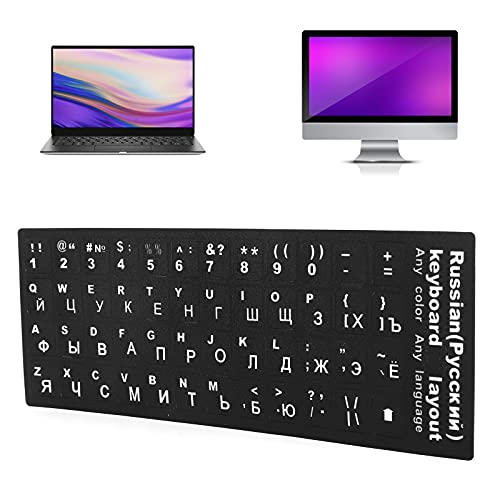 Fydun Russischer Tastatur-Aufkleber, Ersatz-Tastatur-Aufkleber für Desktop-PC, Laptop-Zubehör, Laptop-Zubehör von Fydun