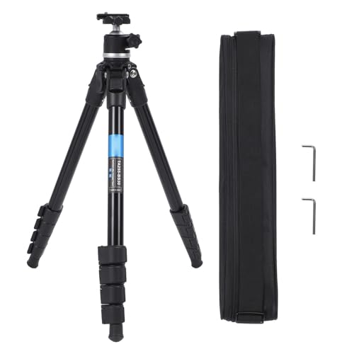 Kamera Tripod Aluminium Alloy Ball Head Center Säule Schnellveröffentlichung Platten -Reisetativ für DSLR Video Camcorder Niedriger Winkel von Fydun
