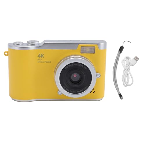 Kompakte Digitalkamera 4K 48MP 18x Zoom Auto Focus 2,4 -Zoll (Yellow) von Fydun