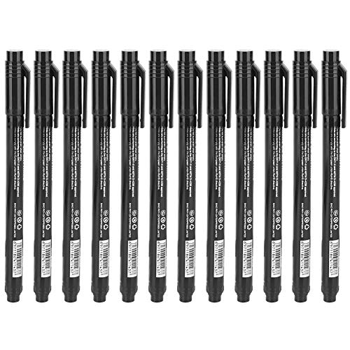 Fineliner Stifte Set, 12 Stück Schwarz Filzstiften Micron Liner Feine Spitze Markerstift Schwarz Wasserbasierte Tinte Wasserfest Zeichnen Skizzenstift von Fyearfly