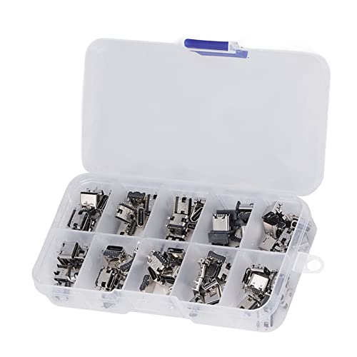 Fyearfly 10 Arten TYP-C USB-Steckverbinder, 100 Stück USB-Buchse Klemmen Steckverbinder Buchse Lötreparatur Ersatz USB-C Adapter Sortiment Set, Für Computer, USB-CDs Fyearfly 10 Arten TYP-C USB-Steckverbinder, 100 Stück USB-Buchse Klemmen Steckverbinder Buchse Lötreparatur Ersatz USB-C Adapter Sortiment Set, Für Computer, USB-CDs von Fyearfly