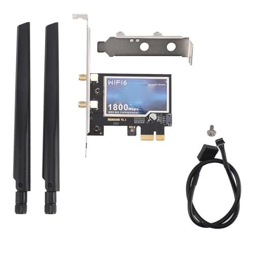 Fyearfly PCIE Netzwerkkarte Bluetooth 5.3 AX1800 Dual Band PCIE WLAN Adapter 1800Mbps WLAN WiFi 6 Karte 2.4Ghz/5Ghz Antenne für Desktop PC Fyearfly PCIE Netzwerkkarte Bluetooth 5.3 AX1800 Dual Band PCIE WLAN Adapter 1800Mbps WLAN WiFi 6 Karte 2.4Ghz/5Ghz Antenne für Desktop PC von Fyearfly