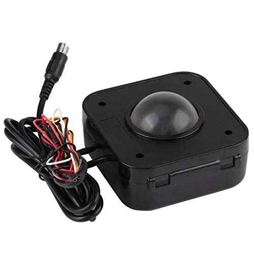 Fyearfly Trackball Maus, Beleuchtete 4,5cm Runde LED Trackball Maus PS/2 PCB Anschluss Wiederaufladbare Ergonomische Maus für Arcade von Fyearfly