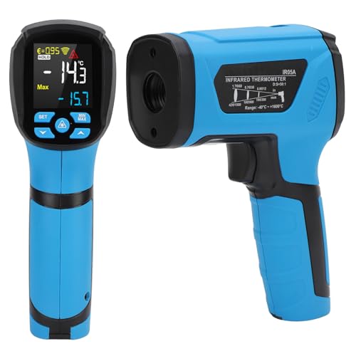 Industrielles Infrarot -Thermometer, -40 ℃ ~ 1600 ℃ (-40 ℉ ~ 2912 ℉) Farbe LCD Kontaktless Handheld -Wärme -Temperaturpistole mit K -Typ -Sonde für Ofen BBQ HVAC von Fyearfly