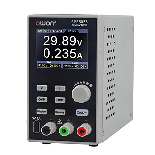 SPE6053 Programmierbares DC-Netzteil 60V 5A Einstellbarer Spannungsregler mit USB-Schnittstelle, geeignet für elektronische Geräte(EUAC220V) von Fyearfly