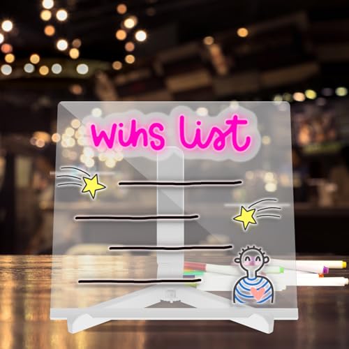 LED Notiztafel mit Ständer USB 30×20×3CM LED Note Board with Colors 12 Farben 2 Wischen Transparente Notiztafel mit Farben als Kreatives Geschenk für Ihre Familie Kinder Freunde von Fyeme