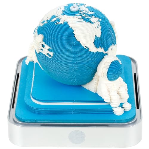 Schreibtischkalender mit Lichtern Schreibtischkalender 3D Schreibtisch Kalender 2024 Tischkalender 2024 Abreißkalender Geschenk für Halloween Weihnachten Erntedankfest (blaue Erde) von Fyeme