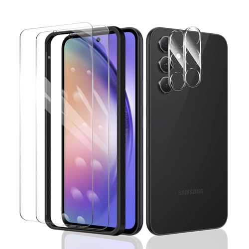 2 Stück Schutzfolie für Samsung Galaxy A54 + 2 Stück Kameraschutz mit einfachem Befestigungswerkzeug, Panzer Schutz Glas, gehärtetem Glas, 9H Härte, HD-Klar Displayschutzfolie 2 Stück Schutzfolie für Samsung Galaxy A54 + 2 Stück Kameraschutz mit einfachem Befestigungswerkzeug, Panzer Schutz Glas, gehärtetem Glas, 9H Härte, HD-Klar Displayschutzfolie von Fylnatc