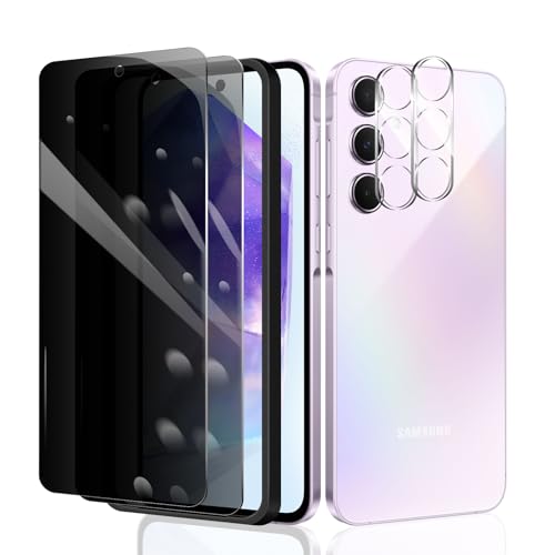 2 Stück Sichtschutz Schutzfolie für Samsung Galaxy A55 + 2 Stück Kameraschutz mit einfachem Befestigungswerkzeug, Anti-Spy Panzer Schutz Glas, Anti-Spionage Panzerfolie, gehärtetem Glas 2 Stück Sichtschutz Schutzfolie für Samsung Galaxy A55 + 2 Stück Kameraschutz mit einfachem Befestigungswerkzeug, Anti-Spy Panzer Schutz Glas, Anti-Spionage Panzerfolie, gehärtetem Glas von Fylnatc