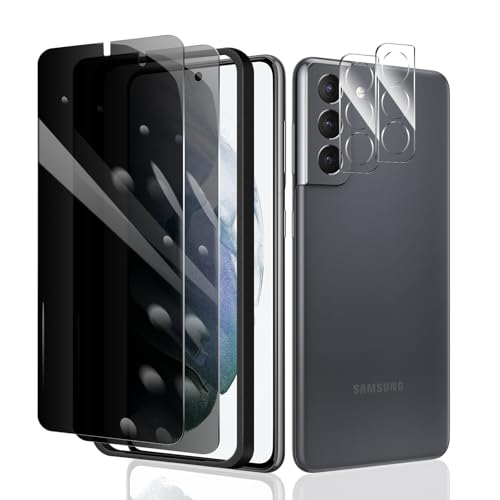 2 Stück Sichtschutz Schutzfolie für Samsung Galaxy S21 + 2 Stück Kameraschutz mit einfachem Befestigungswerkzeug, Anti-Spy Panzer Schutz Glas, Anti-Spionage Panzerfolie, gehärtetem Glas 2 Stück Sichtschutz Schutzfolie für Samsung Galaxy S21 + 2 Stück Kameraschutz mit einfachem Befestigungswerkzeug, Anti-Spy Panzer Schutz Glas, Anti-Spionage Panzerfolie, gehärtetem Glas von Fylnatc