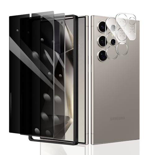 2 × Sichtschutz Displayschutzfolie für Galaxy S24 Ultra+ 2 × Kameraobjektivschutz + 1 × Einbaurahmen, Anti-Spionage-Hartglasfolie, 9H Härte, einfache Installation, blasenfrei, stoßfester Schutz 2 × Sichtschutz Displayschutzfolie für Galaxy S24 Ultra+ 2 × Kameraobjektivschutz + 1 × Einbaurahmen, Anti-Spionage-Hartglasfolie, 9H Härte, einfache Installation, blasenfrei, stoßfester Schutz von Fylnatc