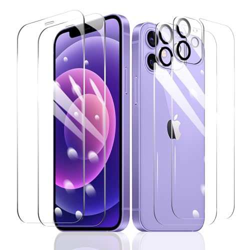 Fylnatc 2 Stück Schutzfolie für iPhone 12 + 2 Stück Kameraschutz + 2 Stück Rückseite Schutzfolie mit einfachem Befestigungswerkzeug, Panzer Schutz Glas, Display Schutzfolie aus gehärtetem Glas Fylnatc 2 Stück Schutzfolie für iPhone 12 + 2 Stück Kameraschutz + 2 Stück Rückseite Schutzfolie mit einfachem Befestigungswerkzeug, Panzer Schutz Glas, Display Schutzfolie aus gehärtetem Glas von Fylnatc