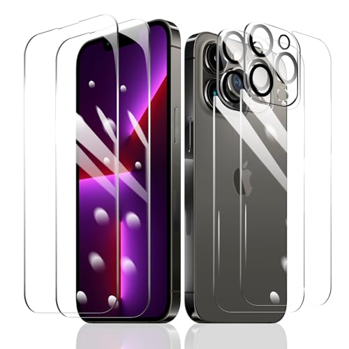Fylnatc 2 Stück Schutzfolie für iPhone 13 Pro + 2 Stück Kameraschutz + 2 Stück Rückseite Schutzfolie mit einfachem Befestigungswerkzeug, Panzer Schutz Glas, Display Schutzfolie aus gehärtetem Glas Fylnatc 2 Stück Schutzfolie für iPhone 13 Pro + 2 Stück Kameraschutz + 2 Stück Rückseite Schutzfolie mit einfachem Befestigungswerkzeug, Panzer Schutz Glas, Display Schutzfolie aus gehärtetem Glas von Fylnatc