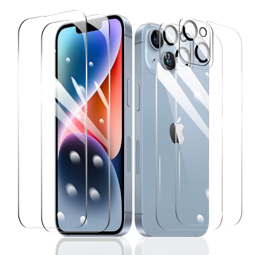 Fylnatc 2 Stück Schutzfolie für iPhone 14 + 2 Stück Kameraschutz + 2 Stück Rückseite Schutzfolie mit einfachem Befestigungswerkzeug, Panzer Schutz Glas, Display Schutzfolie aus gehärtetem Glas Fylnatc 2 Stück Schutzfolie für iPhone 14 + 2 Stück Kameraschutz + 2 Stück Rückseite Schutzfolie mit einfachem Befestigungswerkzeug, Panzer Schutz Glas, Display Schutzfolie aus gehärtetem Glas von Fylnatc