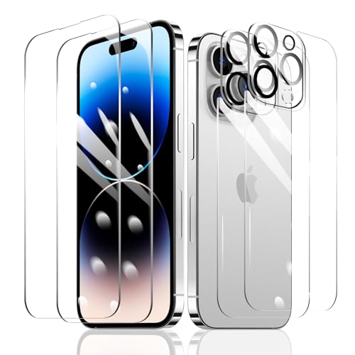 Fylnatc 2 Stück Schutzfolie für iPhone 14 Pro + 2 Stück Kameraschutz + 2 Stück Rückseite Schutzfolie mit einfachem Befestigungswerkzeug, Panzer Schutz Glas, Display Schutzfolie aus gehärtetem Glas Fylnatc 2 Stück Schutzfolie für iPhone 14 Pro + 2 Stück Kameraschutz + 2 Stück Rückseite Schutzfolie mit einfachem Befestigungswerkzeug, Panzer Schutz Glas, Display Schutzfolie aus gehärtetem Glas von Fylnatc