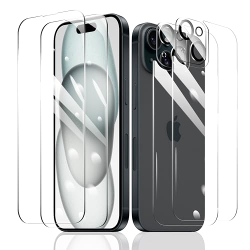 Fylnatc 2 Stück Schutzfolie für iPhone 15 Plus + 2 Stück Kameraschutz + 2 Stück Rückseite Schutzfolie mit einfachem Befestigungswerkzeug, Panzer Schutz Glas, Display Schutzfolie aus gehärtetem Glas Fylnatc 2 Stück Schutzfolie für iPhone 15 Plus + 2 Stück Kameraschutz + 2 Stück Rückseite Schutzfolie mit einfachem Befestigungswerkzeug, Panzer Schutz Glas, Display Schutzfolie aus gehärtetem Glas von Fylnatc